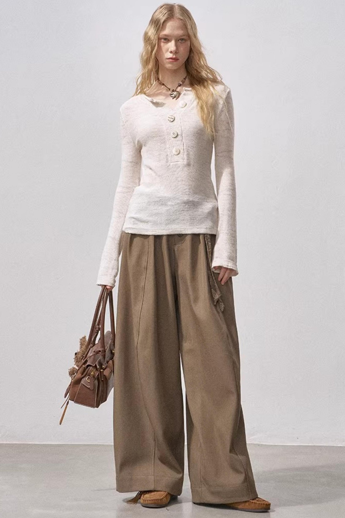 Sequin Henry Collar Knit Sweater