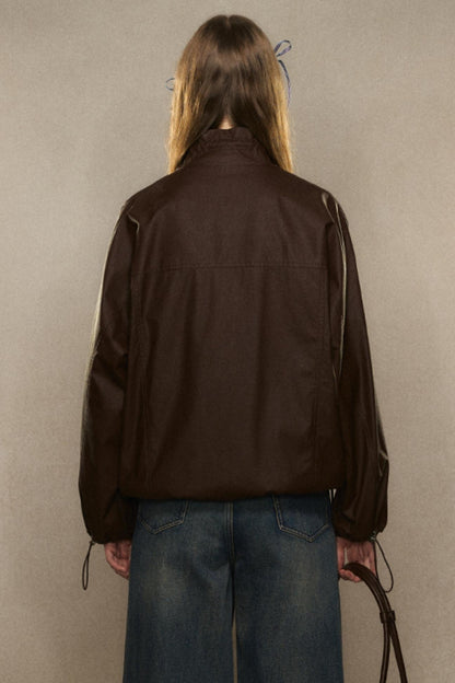 Raglan Sleeve Vintage Leather Jacket