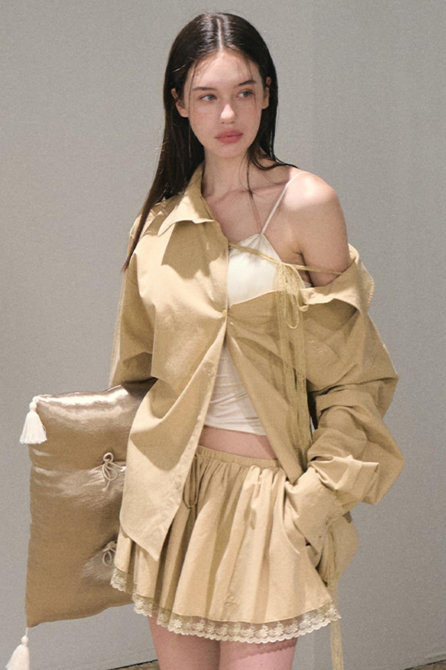 Fantasy Season Sling-Shoulder Shirt Skirt Set-Up