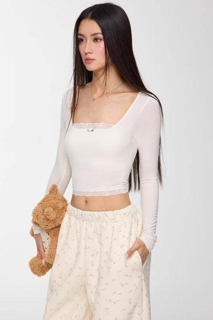 Modal Lace Slim Fit Top