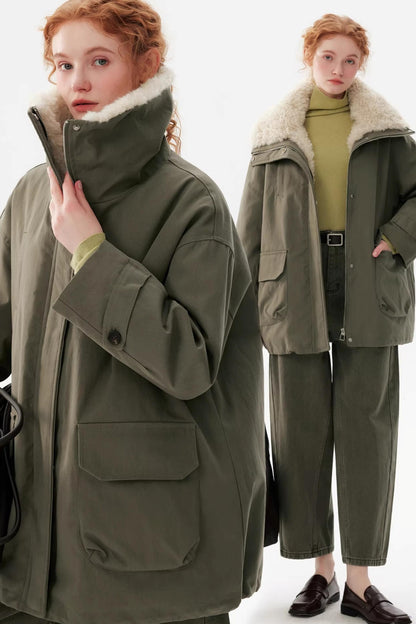 Faux Fur Collar Down Jacket