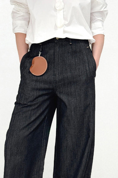 High Waist Split Straight Jeans