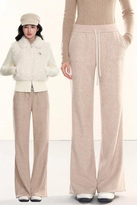 Fleece-Lined Flared Pants