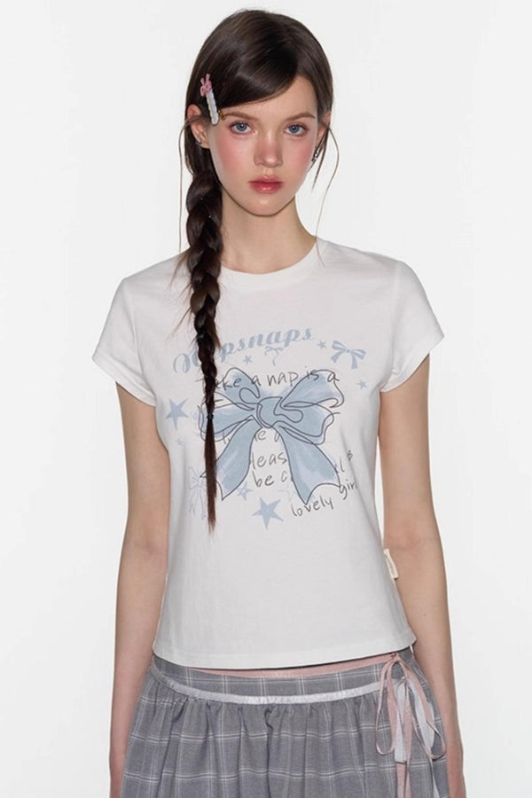 Butterfly Print Short Sleeve Top