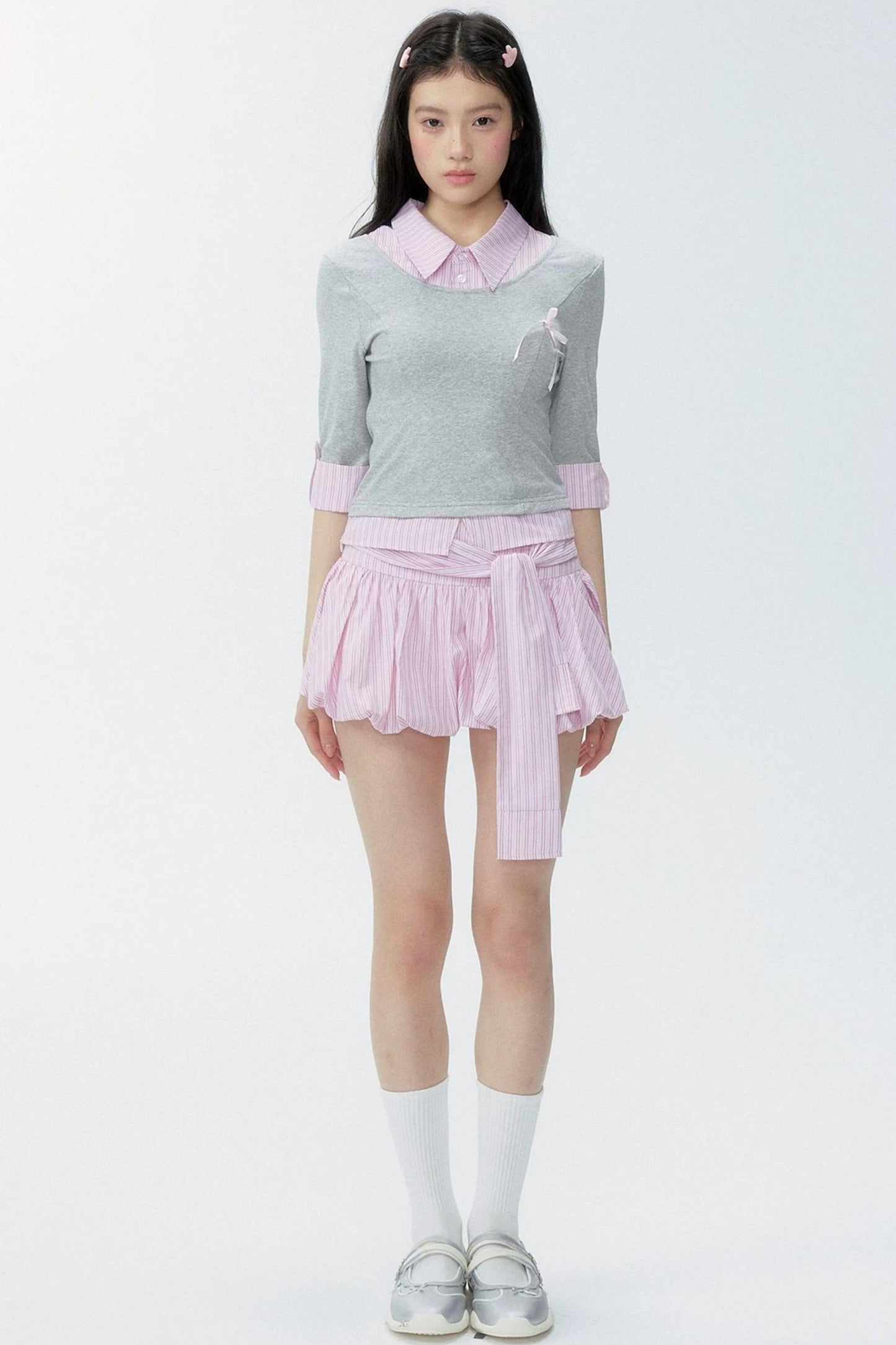 Color-Block Polo Shirt Set-Up