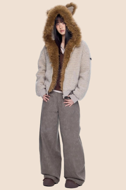 Retro Scimitar Wide-Leg Pants