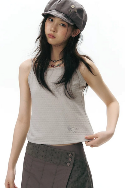 Lace-Trimmed Embroidered Camisole