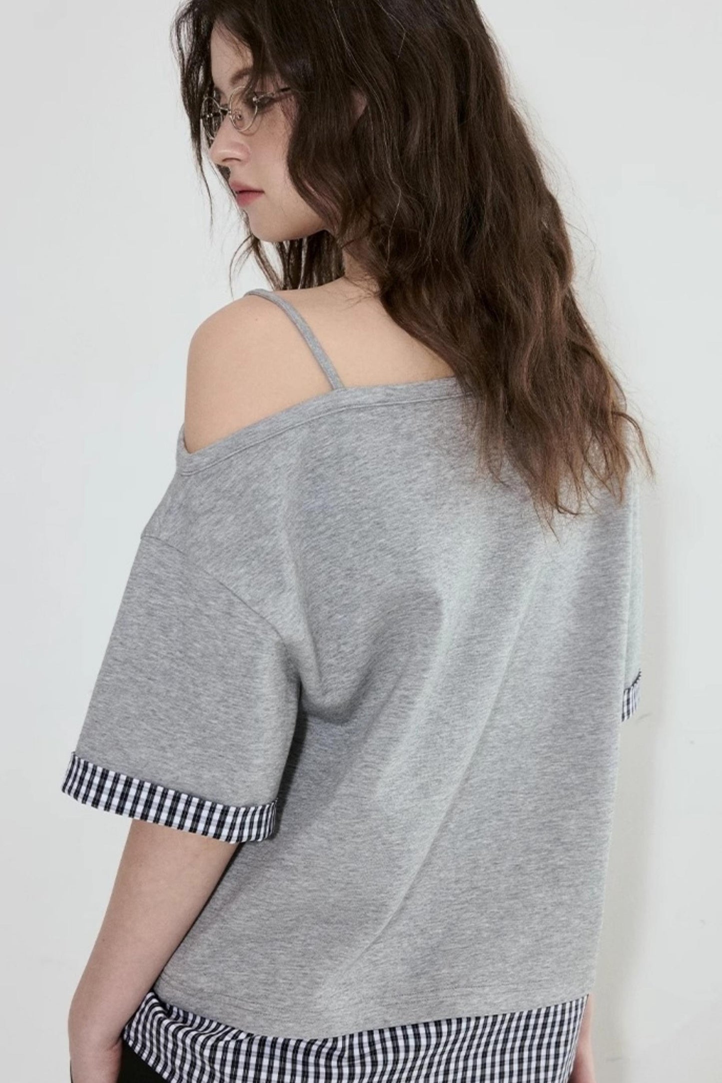 Gray One-Shoulder Tee