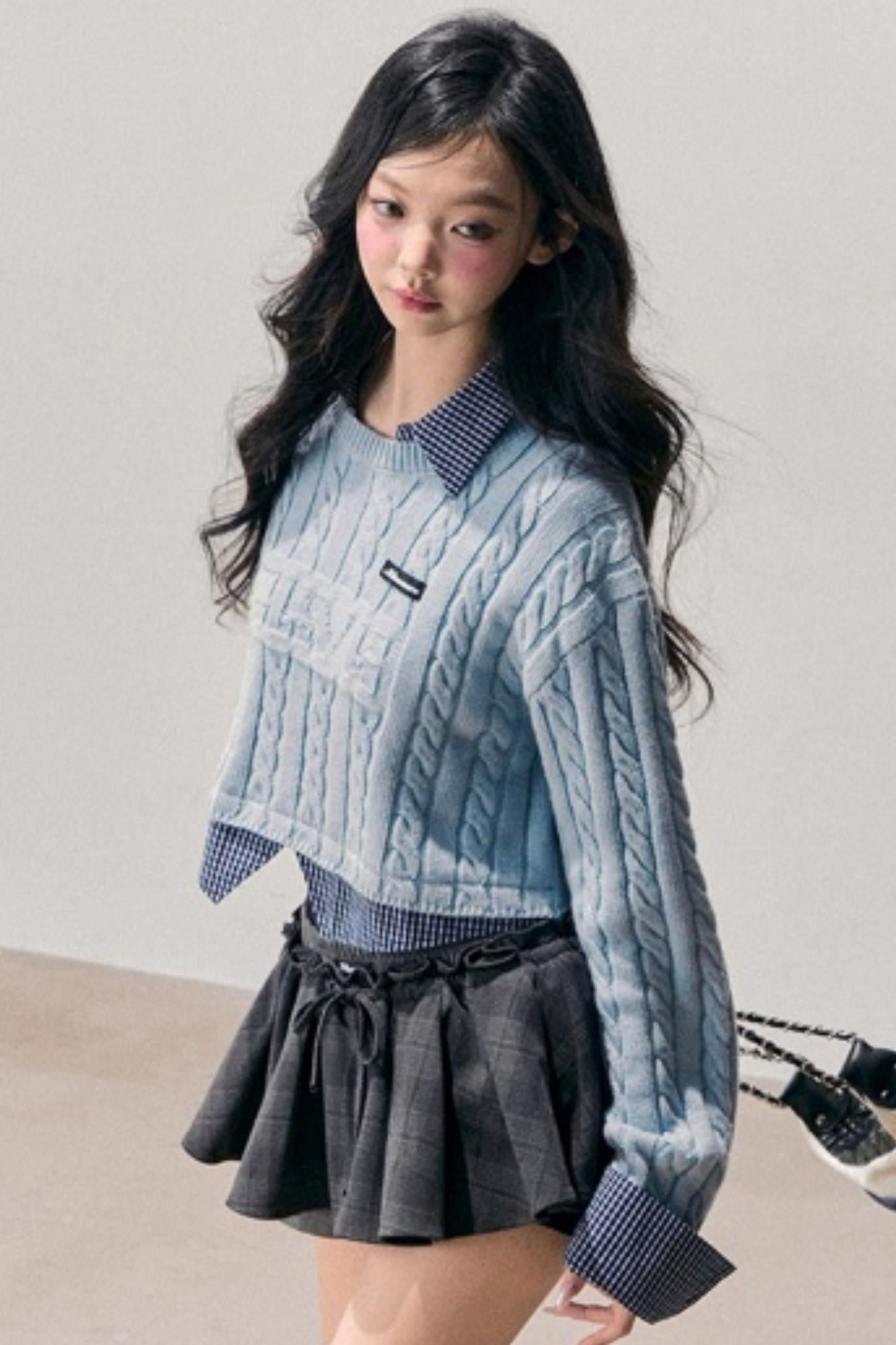 Hanging Blue Wool Sweater