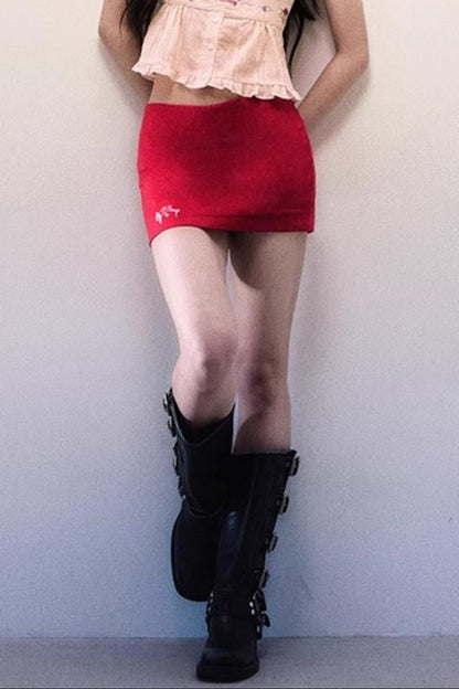 Pink Linen Mini Skirt