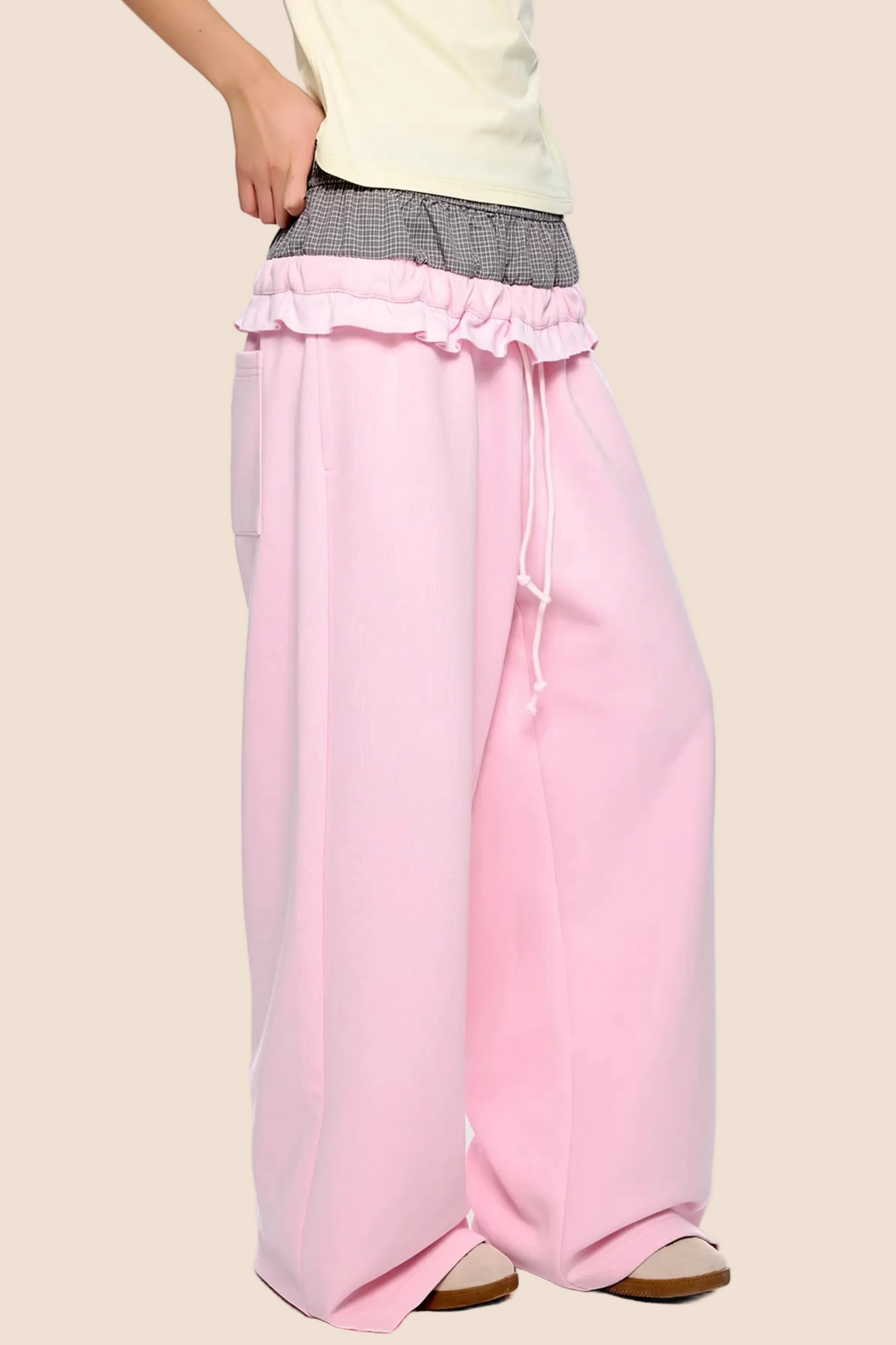 Plaid Patchwork Sweatpants