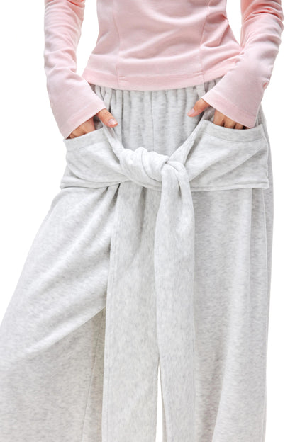 Tie Design Plush Sweatpants