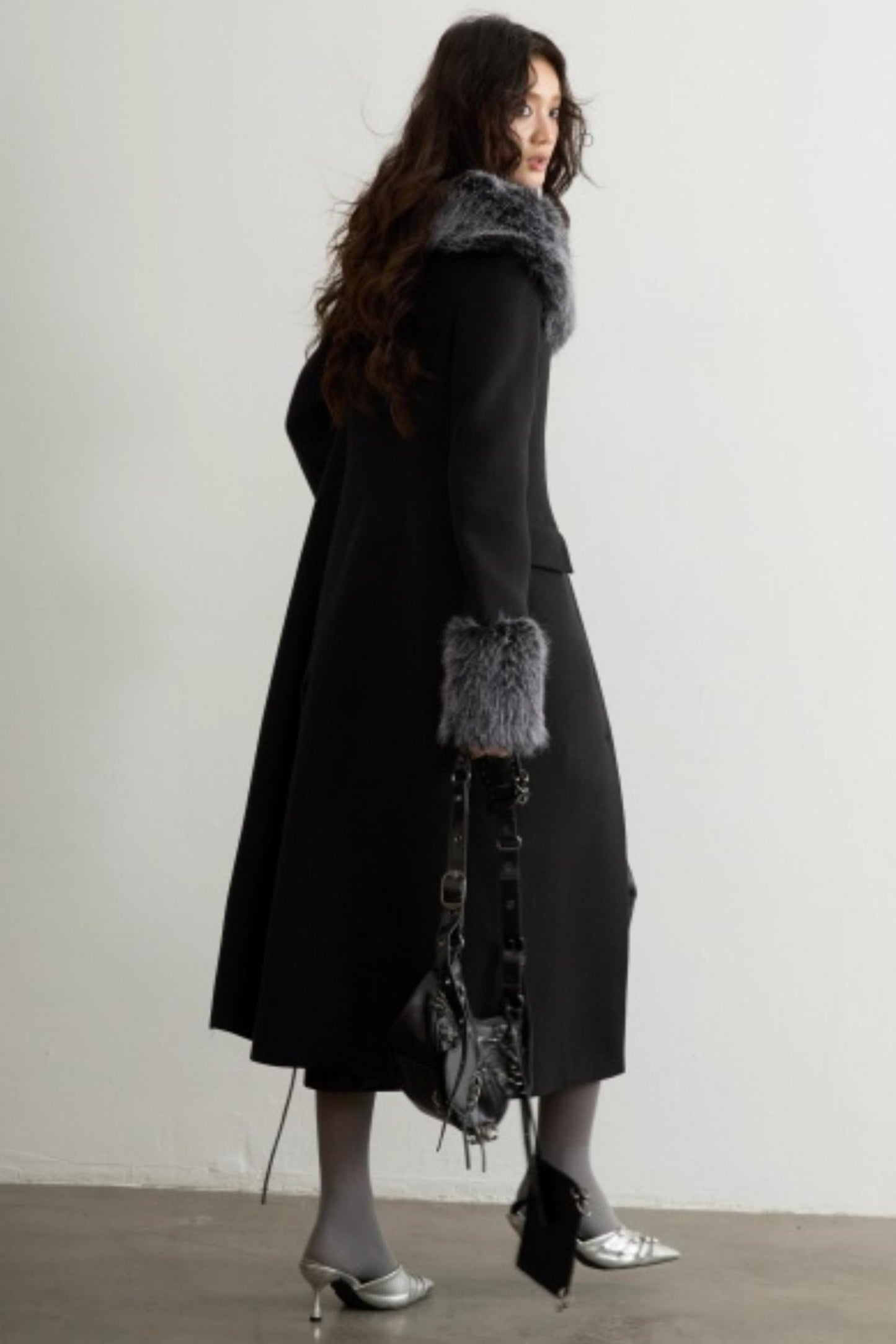 Retro Wool Fur-Collar Coat