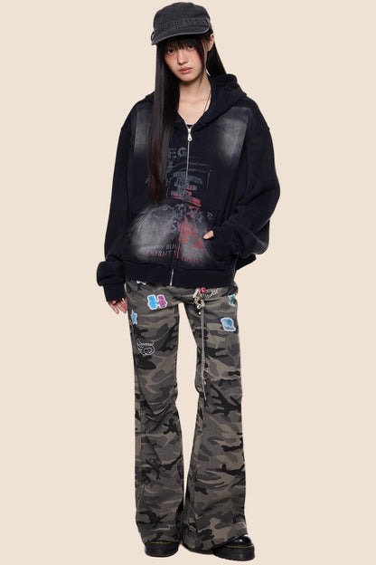 Vintage Washed Hoodie Sweatshirt