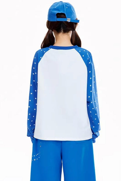 Patchwork Polka Dot Raglan Top