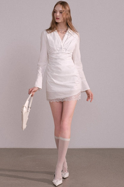 High End Waist Long Sleeve Dress