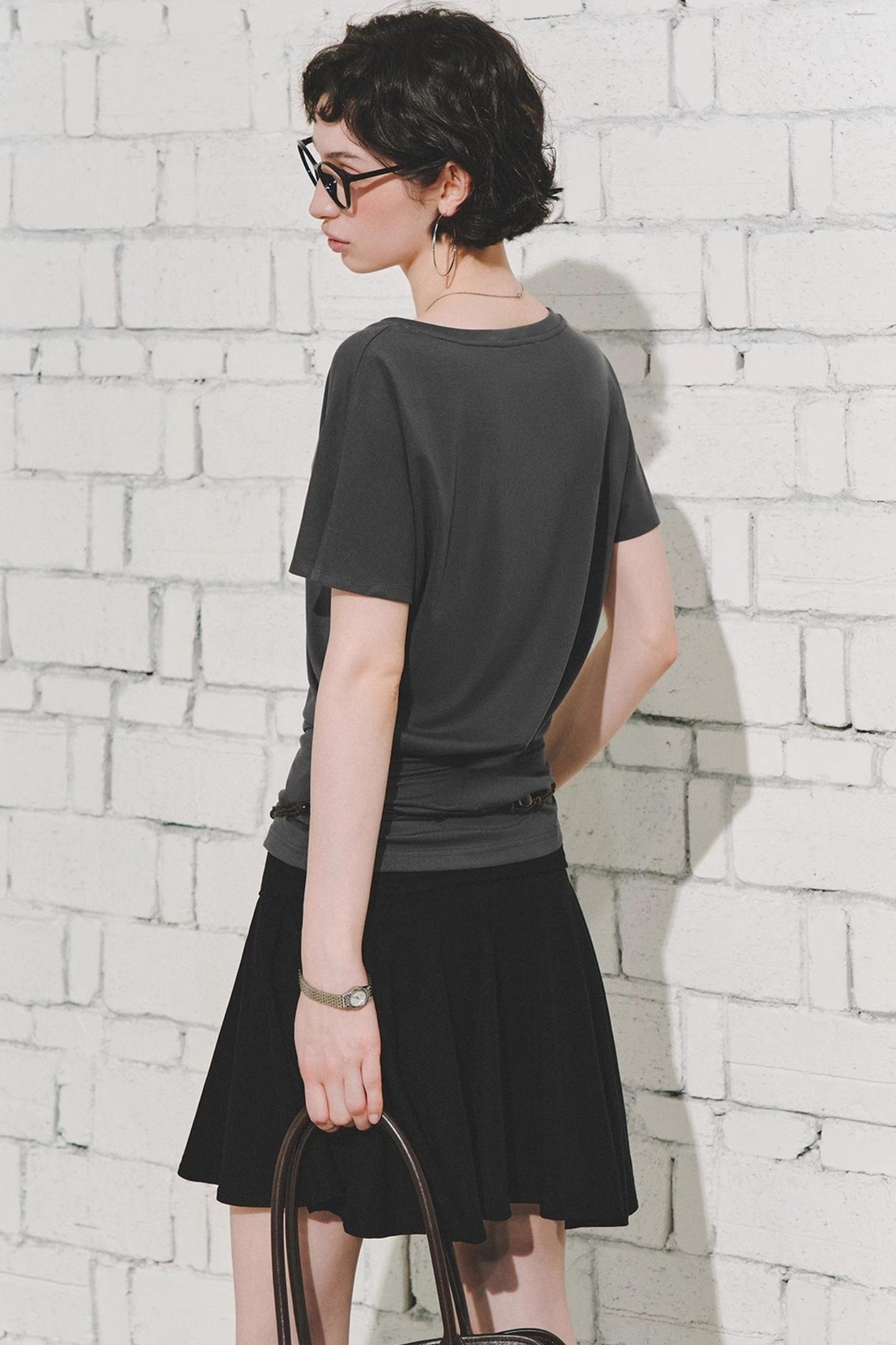 Effortless V-Neck Bat Sleeve Top