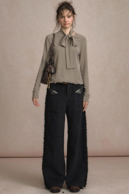 Lazy Drape Wide-Leg Pants