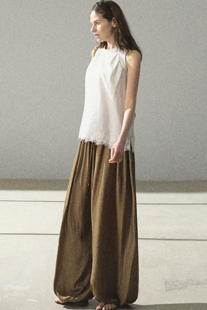 Lyocell-Camisole mit Spitze im Morgenstil