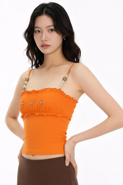 Asymmetrical Beaded Camisole Top