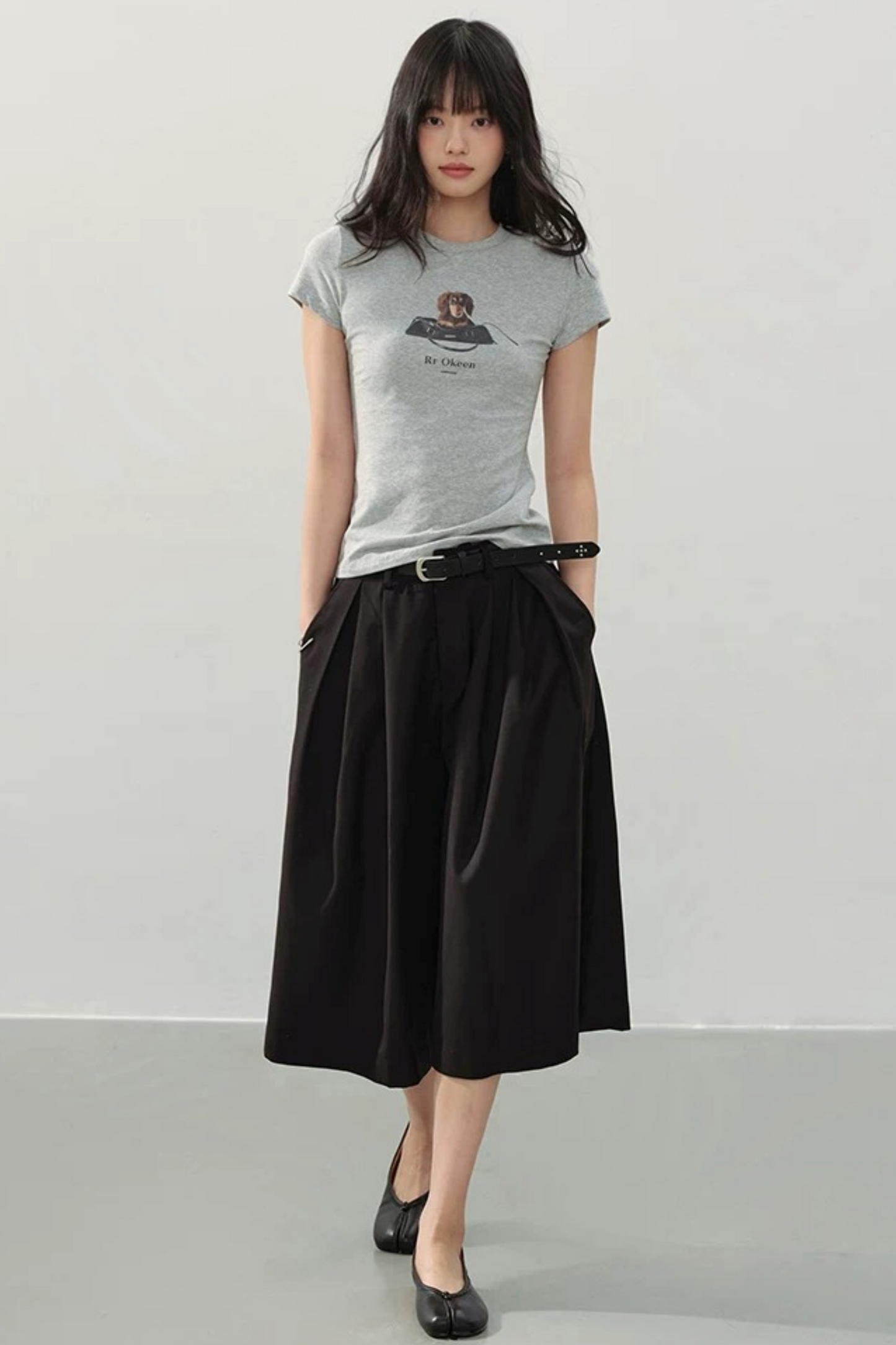 Dog Print Slim Top