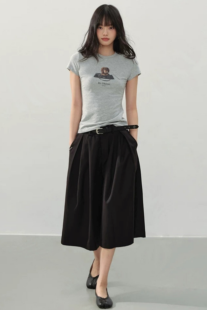 Dog Print Slim Top