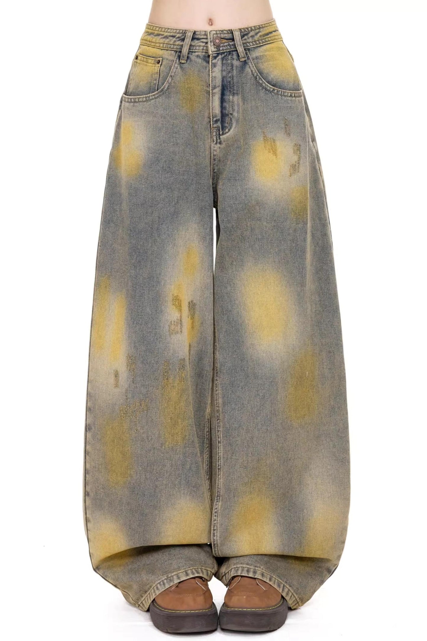 Vintage Gradient Wide-Leg Pants