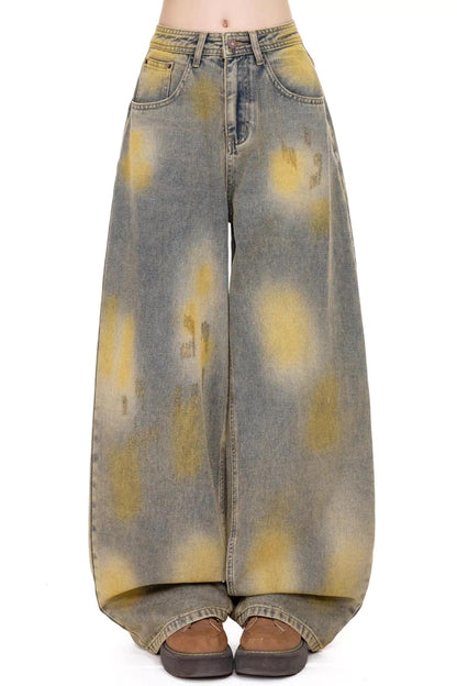 Vintage Gradient Wide-Leg Pants