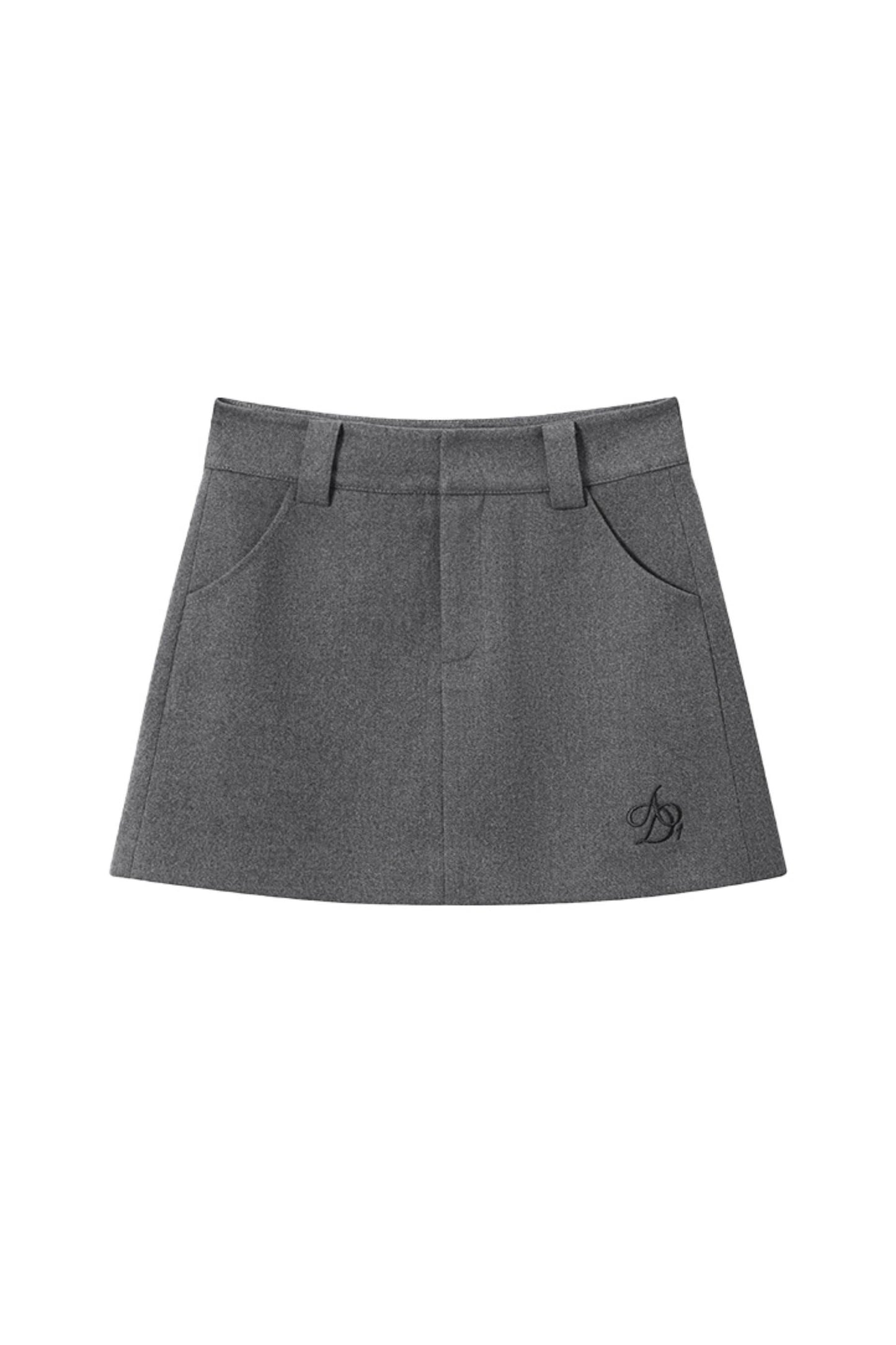 Slim High-Waisted Woolen Skirt