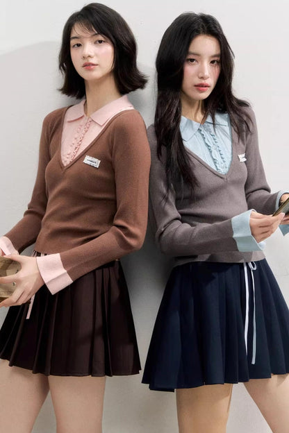 Autumn Knitted Polo Top