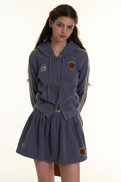 RETRO EMBROIDERED Medallion Hooded Jacket Set-UP