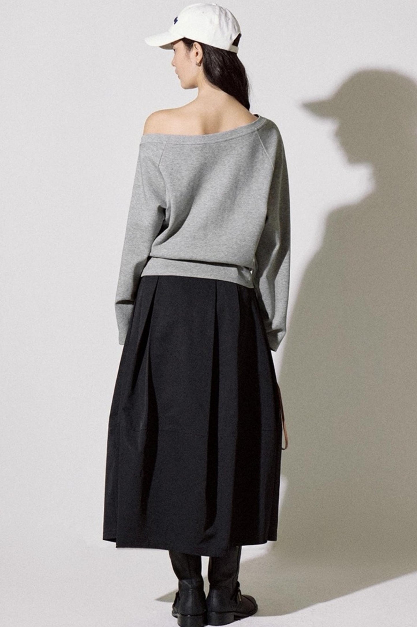 Puppy Print Slanted Shoulder T-shirt