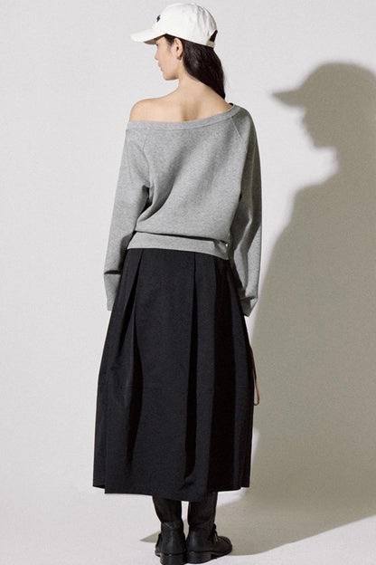 Puppy Print Slanted Shoulder T-shirt