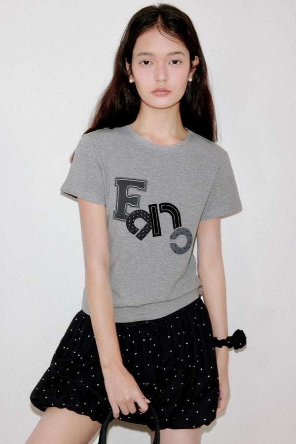 Niche Polka Dot Shoulder T-Shirt