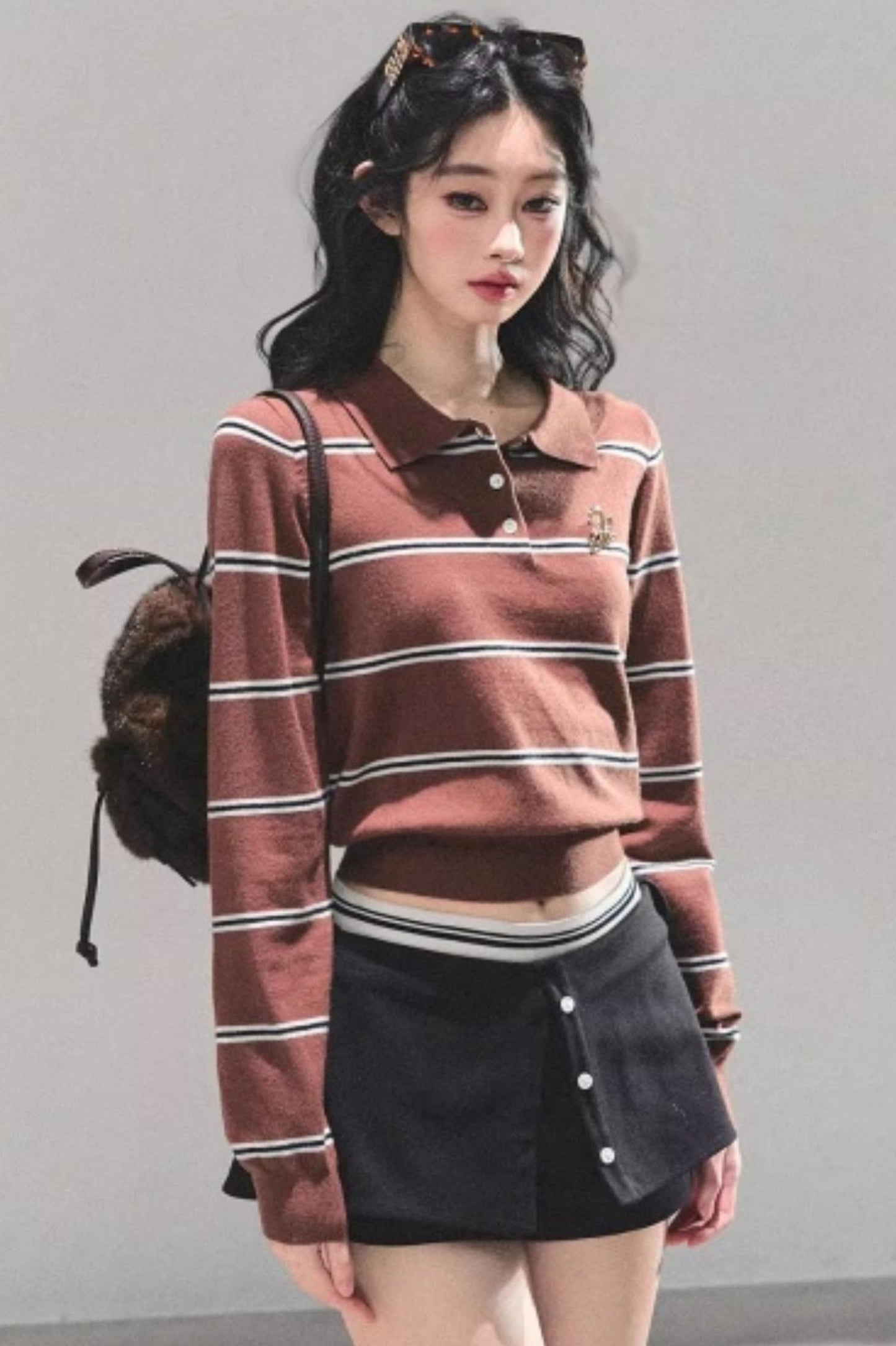 Polo Collar Knit Top