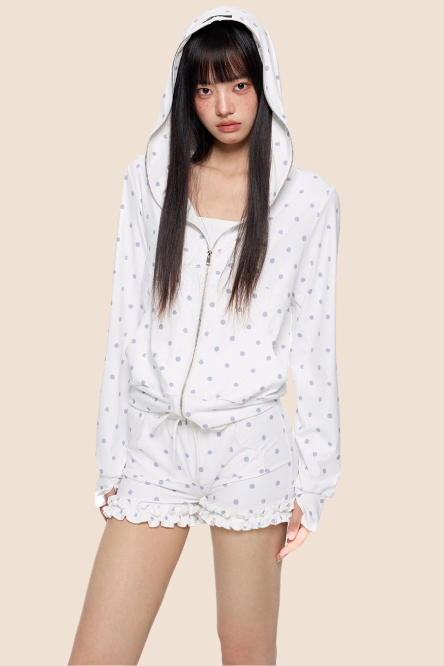 Summer Polka Dot Hoodie Set-Up