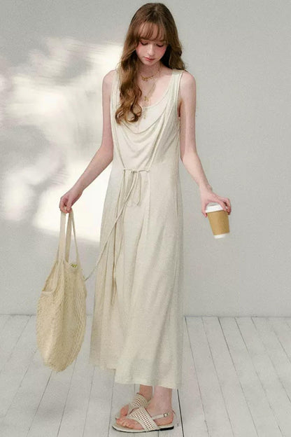Belted Layered Maxi Dress