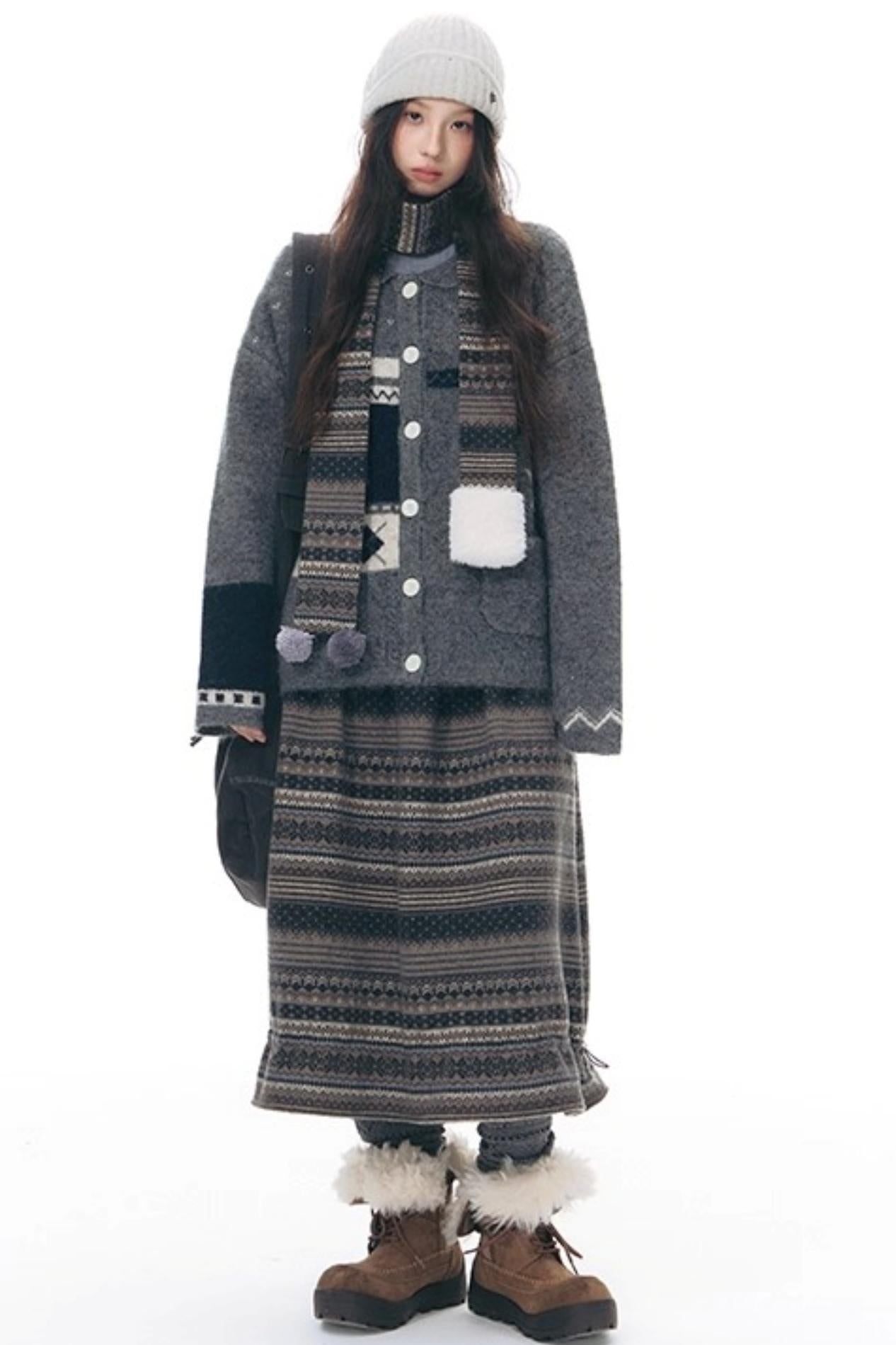 Doll Collar Knitted Cardigan