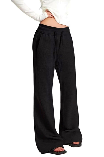 Black Knitted Bell-Bottom Pants