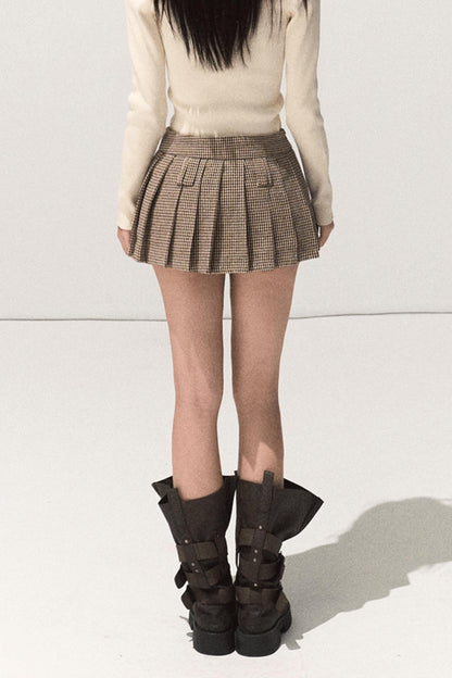 Throbbing Campus Lovers Woolen Skirt