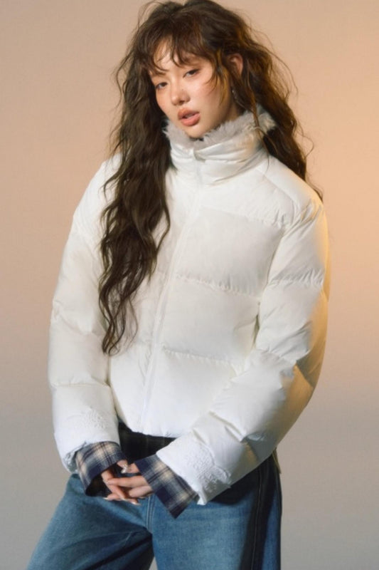 Fur Collar Patchwork Short down Jacket