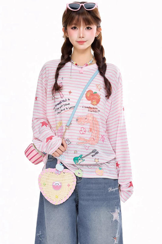 Sweet Girl 라운드넥 탑