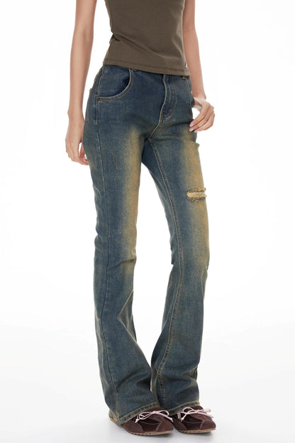 Micro-Flared Wide-Leg Jeans