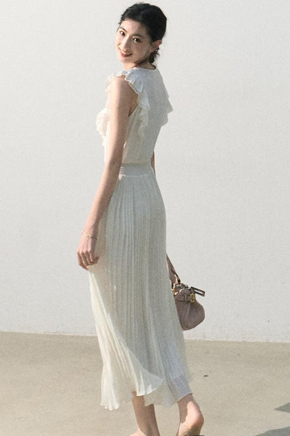 Pure White Chiffon Dress