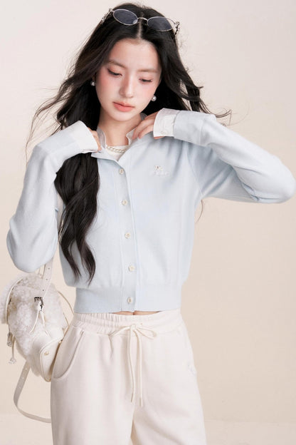 Soft Blue Knit Cardigan