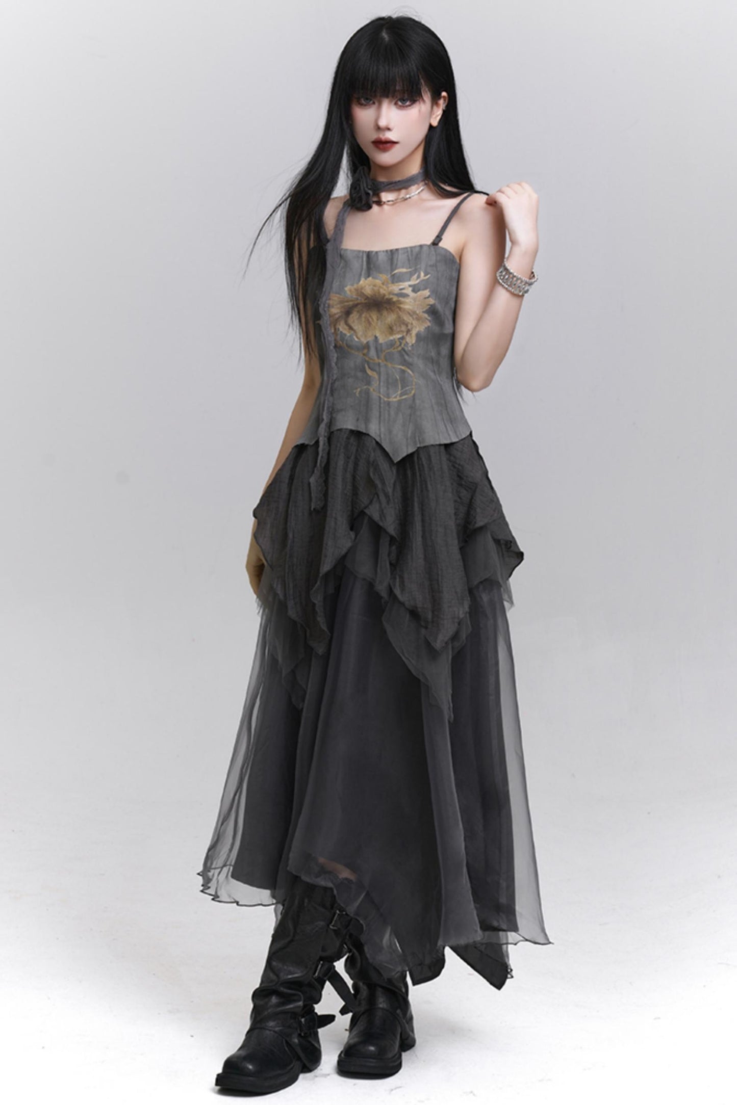 Summer Gray Halter Dress