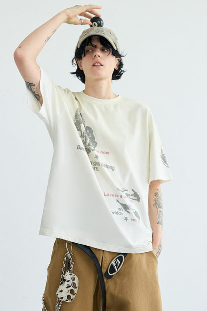 Vintage Gradient White Tee