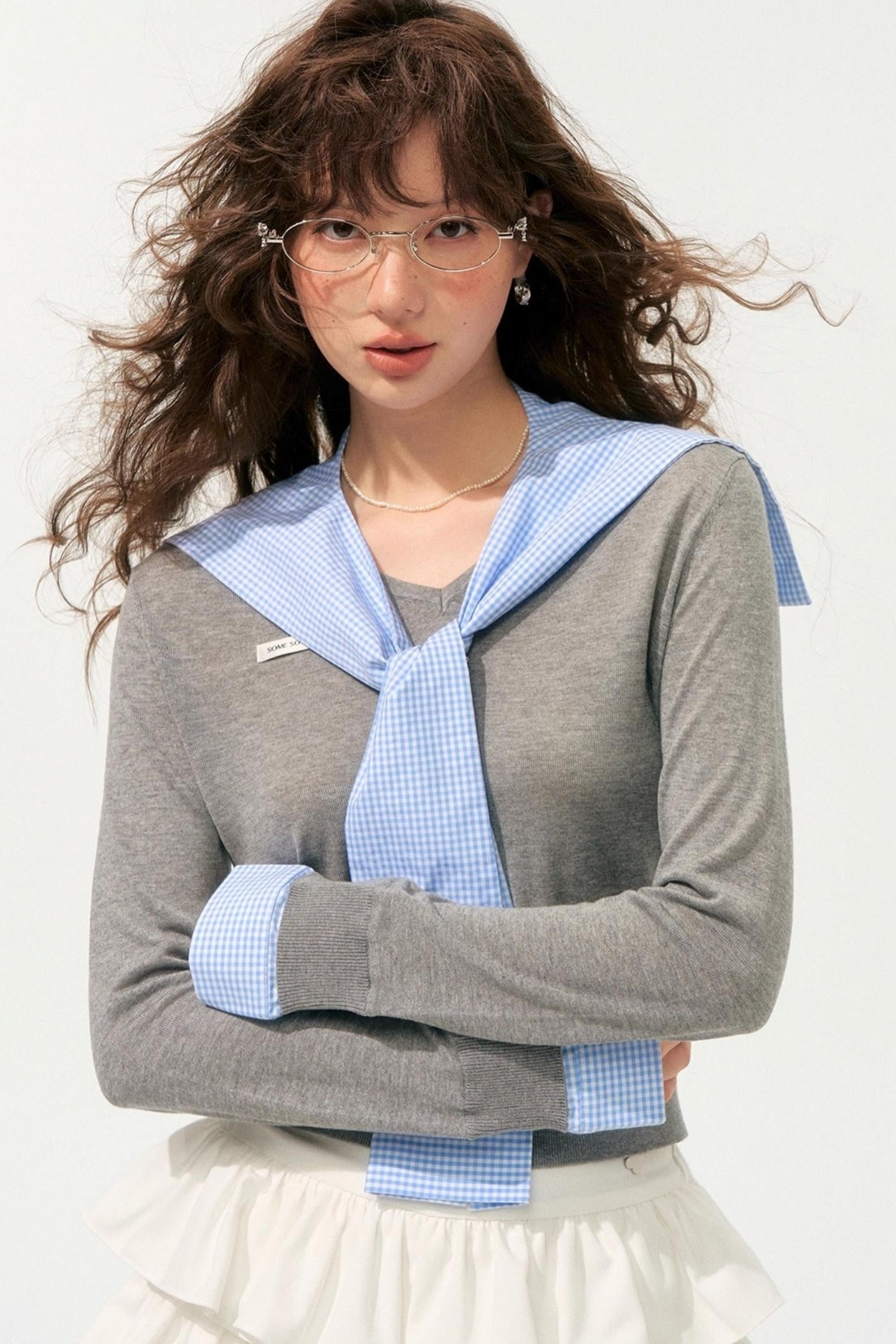 Vintage V-Neck Long Sleeve Top