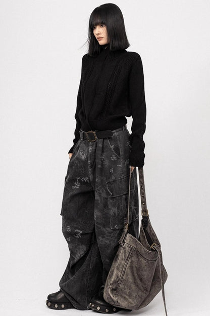 Semi-High Neck Knitted Cardigan