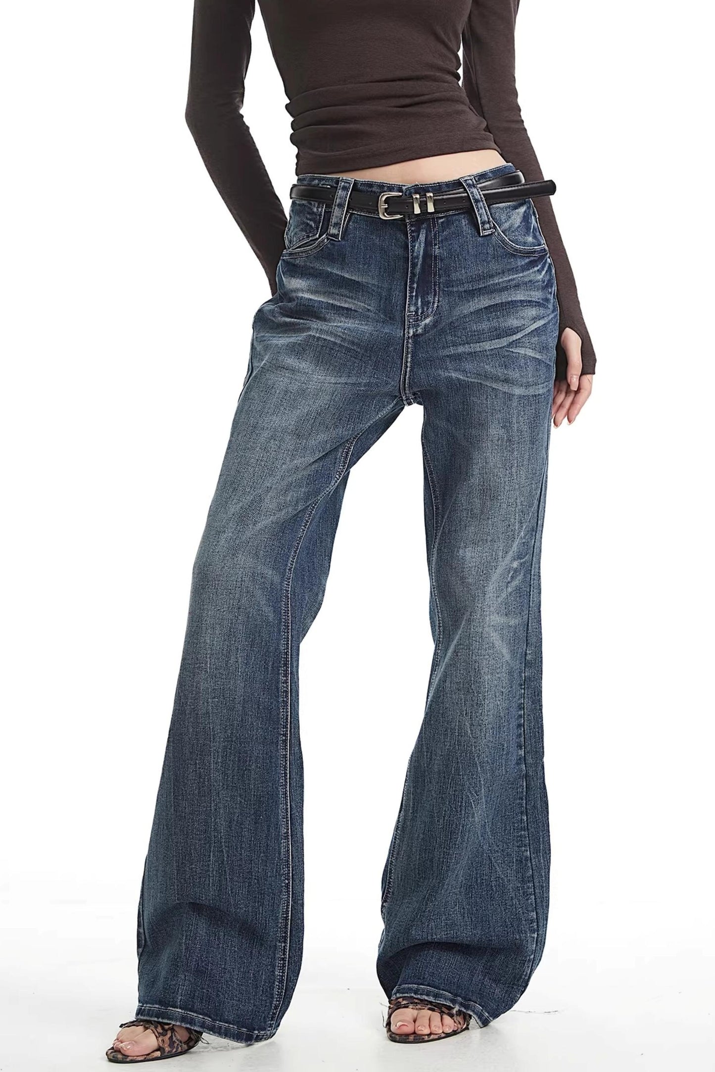 Retro Flared Denim Pants